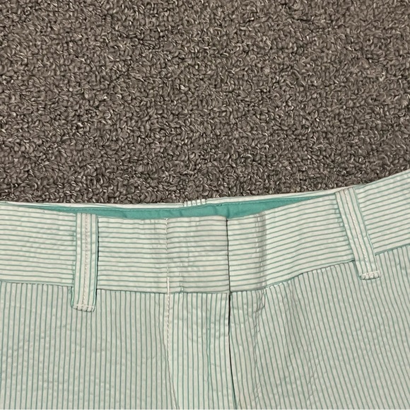 J Crew Shorts Womens Size 00 Seersucker Green Cotton Summer Lightweight - Picture 6 of 10